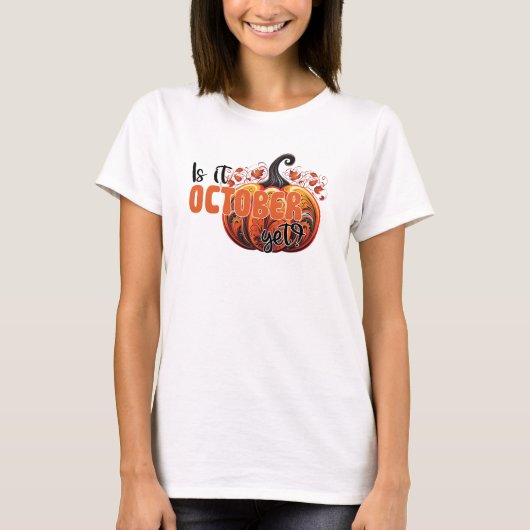 10月か? – ゴシッ不気味クのカボチャ Tシャツ (正面)