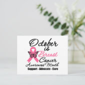 10月が乳がん対応月 ポストカード (スタンド正面)