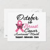 10月が乳がん対応月 ポストカード (正面/裏面)