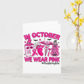 10月にはピンクで乳がん啓発 生活 カード (黄色い花)