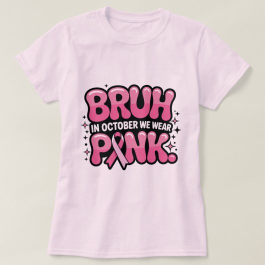 10月にはピンクを着ようぜ Tシャツ (デザイン正面)