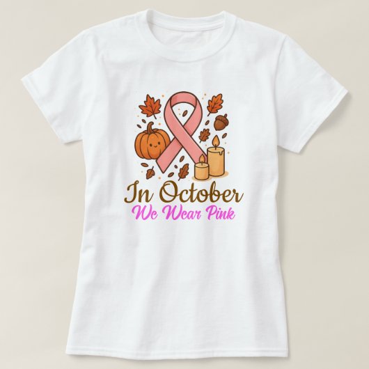10月にはピンクを着よう Tシャツ (デザイン正面)