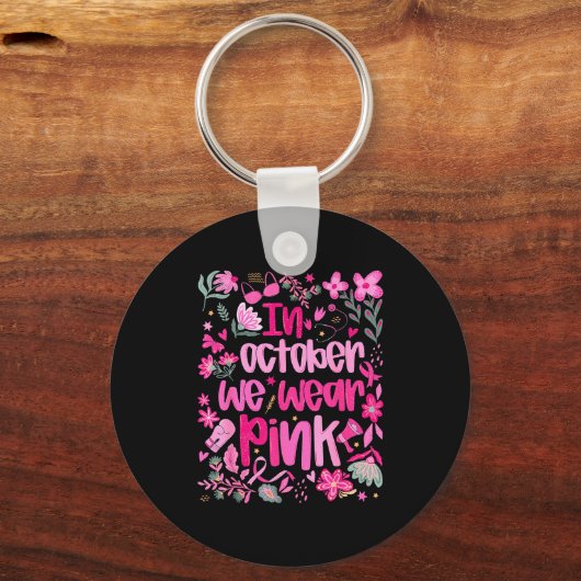 10月にはNkのボヘミアンフラワーの乳がんウェアを着る キーホルダー (正面)