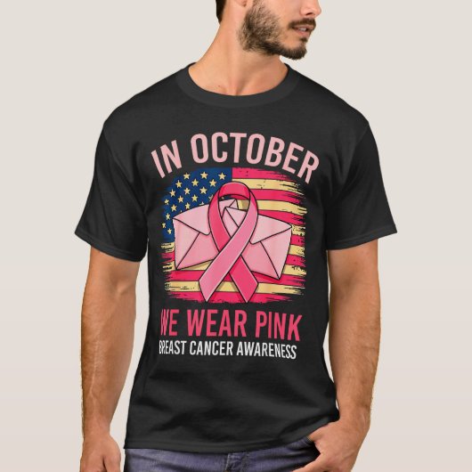 10月にはNk Stal労働者のアメリカ国旗の乳房Cを着用します Tシャツ (正面)