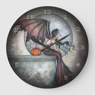 10月によってはファンタジーのハロウィンのゴシック様式芸術が夢を見ます ラージ壁時計