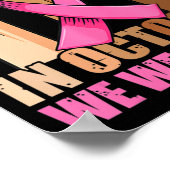 10月にハンドイン我々衣服ピンク乳癌アウェレ ポスター (角)