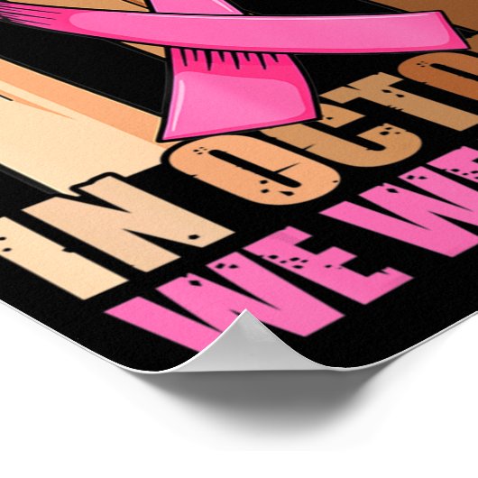 10月にハンドイン我々衣服ピンク乳癌アウェレ ポスター (角)