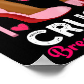 10月に乳がんを粉砕We衣服ピンクブラック ポスター (角)