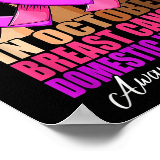 10月に乳がん家庭内暴力が待ち受ける ポスター (角)