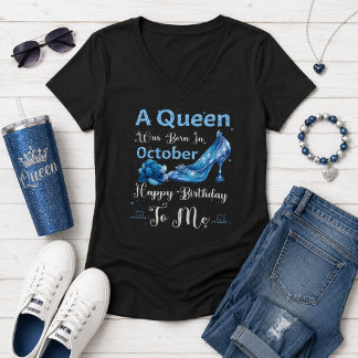 10月に女王様が生まれた – ハッピーバースデー・トゥ・ミー Tシャツ
