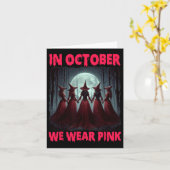10月に我々はハロウィーンのビーブス乳がん魔女 カード (黄色い花)