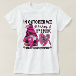 10月に我々は衣服ピンクとサッカーの胸を見る Tシャツ