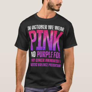 10月に我々は衣服ピンクと紫の乳がん Tシャツ