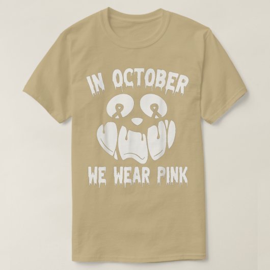 10月に我々は衣服ピンクの乳がんジャックランタン Tシャツ (デザイン正面)