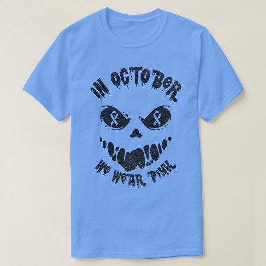 10月に我々は衣服ピンクの乳がんジャックランタン Tシャツ (デザイン正面)