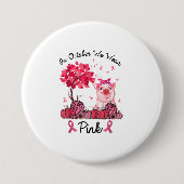 10月に我々は衣服ピンクの乳がん患者 缶バッジ (正面)