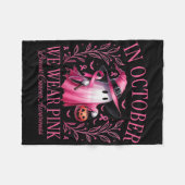 10月に我々は衣服ピンクの幽霊乳癌を認識 フリースブランケット (正面(横))