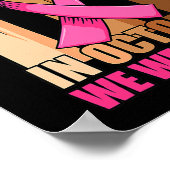 10月に我々は衣服ピンクの手が乳がんAを上げる ポスター (角)