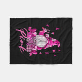 10月に我々は衣服ピンクの格言乳癌を認識 フリースブランケット (正面(横))