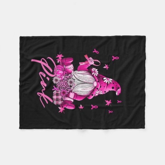 10月に我々は衣服ピンクの格言乳癌を認識 フリースブランケット (正面(横))