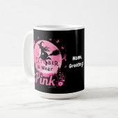 10月に我々は衣服ピンクの魔女乳がん コーヒーマグカップ (正面左)