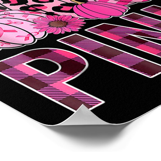 10月に我々は衣服ピンクカボチャ乳がん戦争 ポスター (角)