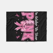 10月に我々は衣服ピンクコケット弓の乳癌 フリースブランケット (正面(横))