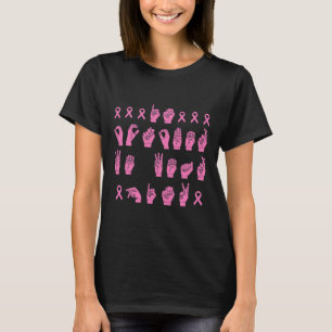 10月に我々は衣服ピンクサイン言語の胸カンス Tシャツ