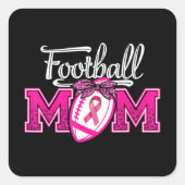 10月に我々は衣服ピンクサッカーママ乳がん スクエアシール (正面)