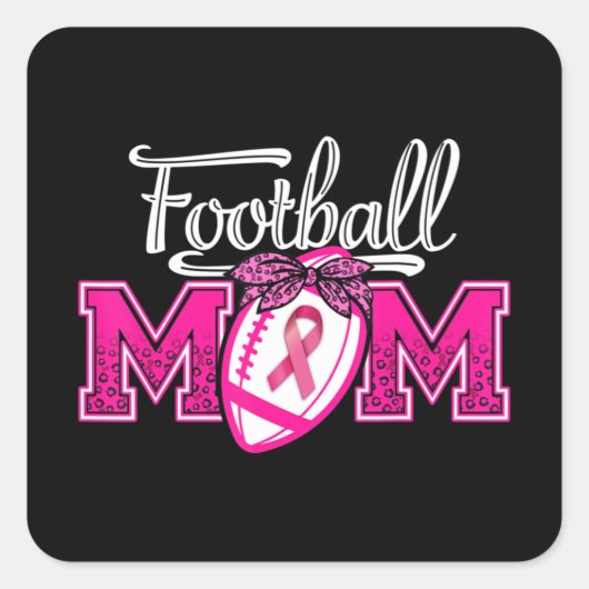 10月に我々は衣服ピンクサッカーママ乳がん スクエアシール (正面)