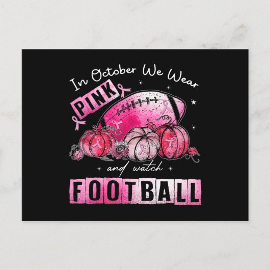 10月に我々は衣服ピンクサッカー乳癌アワ ポストカード (正面)