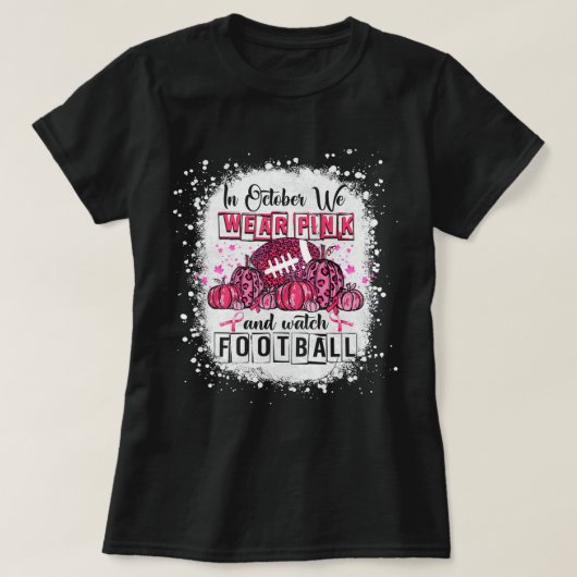 10月に我々は衣服ピンクサッカー乳癌アワ Tシャツ (デザイン正面)