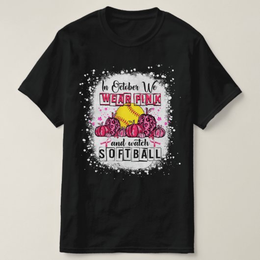 10月に我々は衣服ピンクソフトボール乳癌Awa Tシャツ (デザイン正面)