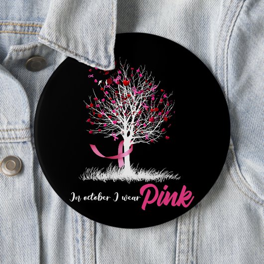 10月に我々は衣服ピンクツリー乳がんアウェレ 缶バッジ (インサイチュ)