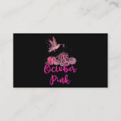 10月に我々は衣服ピンクハミングバード乳癌 名刺 (裏面)