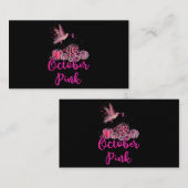 10月に我々は衣服ピンクハミングバード乳癌 名刺 (正面/裏面)