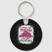 10月に我々は衣服ピンクバレーボール乳がんA キーホルダー (正面)