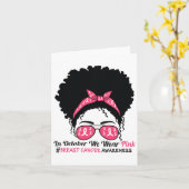 10月に我々は衣服ピンクブラック女性乳がん カード (黄色い花)