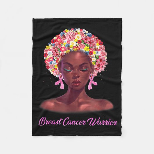 10月に我々は衣服ピンクブラック女性乳がん フリースブランケット (正面)