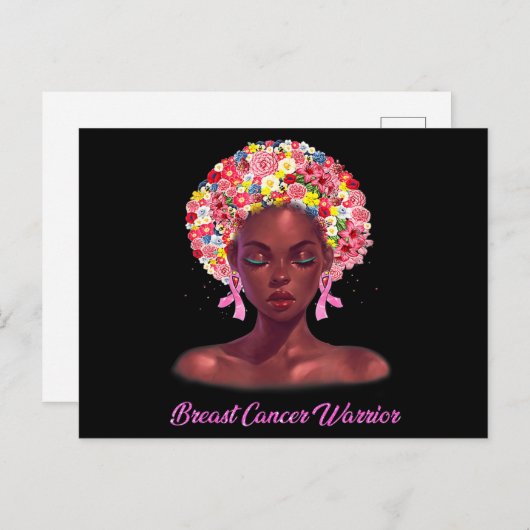 10月に我々は衣服ピンクブラック女性乳がん ポストカード (正面/裏面)