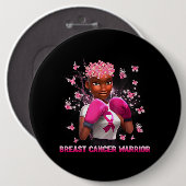 10月に我々は衣服ピンクブラック女性乳がん 缶バッジ (正面&裏面)
