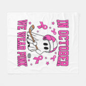 10月に我々は衣服ピンクホッケー遊 フリースブランケット (正面(横))