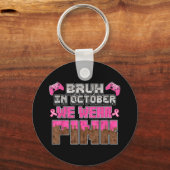 10月に我々は衣服ピンクリボンゲーム乳がん キーホルダー (正面)