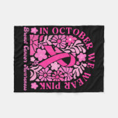 10月に我々は衣服ピンクリボンボホ乳がん フリースブランケット (正面(横))