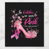 10月に我々は衣服ピンク乳がん認識度部 ワインラベル (シングルラベル)