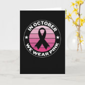 10月に我々は衣服ピンク乳がん認識度 カード (黄色い花)