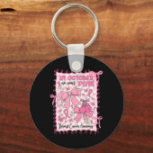 10月に我々は衣服ピンク乳がん認識度 キーホルダー (正面)