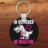 10月に我々は衣服ピンク乳がん認識度 キーホルダー (正面)