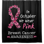10月に我々は衣服ピンク乳がん認識度 シャワーカーテン (正面)