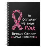 10月に我々は衣服ピンク乳がん認識度 ノートブック (正面)
